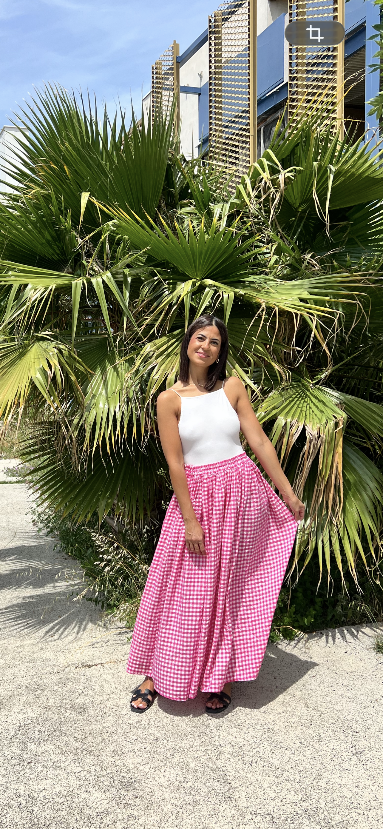 Jupe vichy fushia